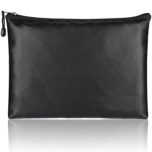Portable fireproof document safe with secure zipper, perfect for home and travel security