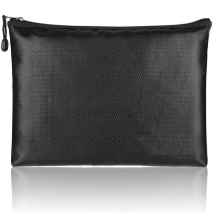 Portable fireproof document safe with secure zipper, perfect for home and travel security