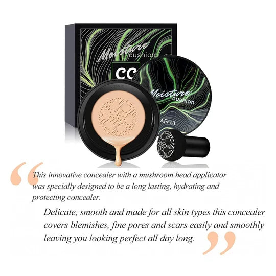Hydrating Moisture Cushion CC Cream delivers a flawless finish & all-day skin comfort.