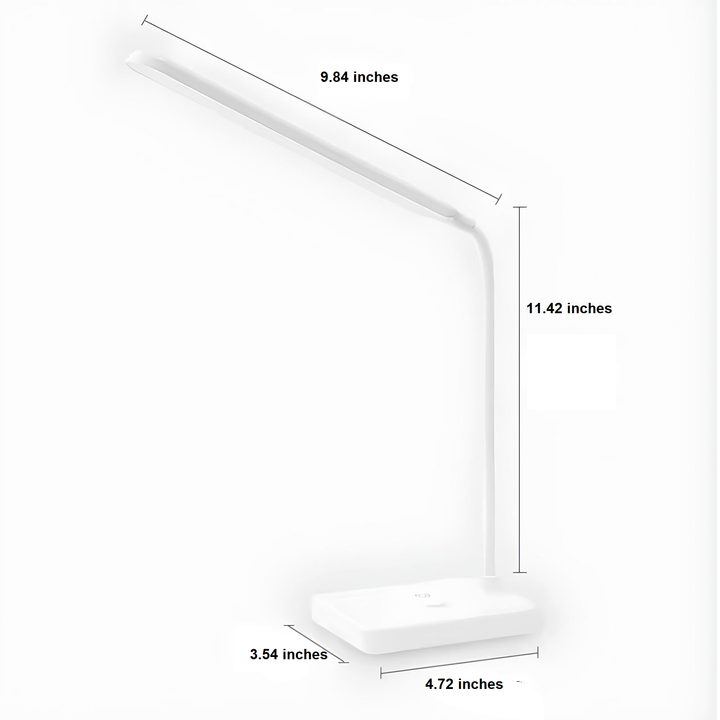Plug-in & USB rechargeable LED desk lamp. Flexible design provides optimal workspace and reading lighting.