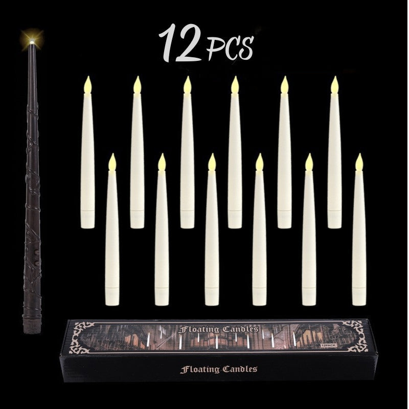White floating LED candles bring magical light to any room, great for home decor, parties, or enchanting Halloween displays.