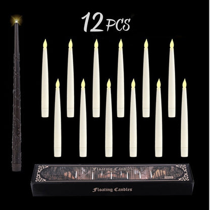 White floating LED candles bring magical light to any room, great for home decor, parties, or enchanting Halloween displays.