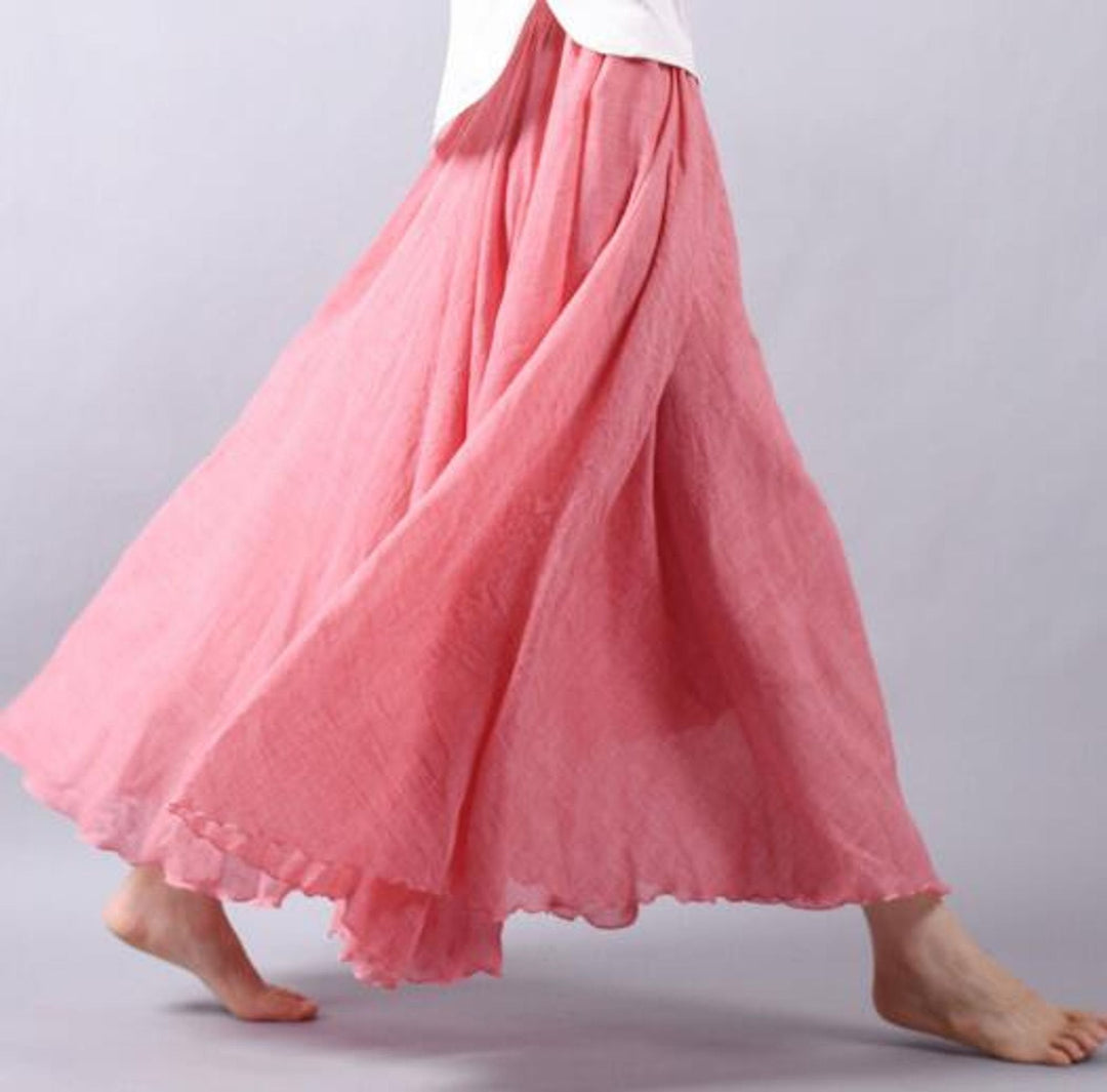 Women's A-line bohemian high waist maxi skirt, a flowing and elegant choice for summer fashion & beach holidays.