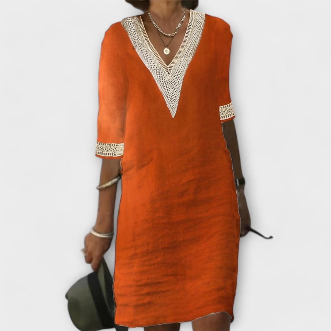 Elegant sleeveless crochet midi dress for women, featuring a beautiful openwork design, ideal for vacation and summer fashion.