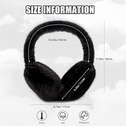 Plush foldable ear warmers, faux fur, a must-have accessory for winter.