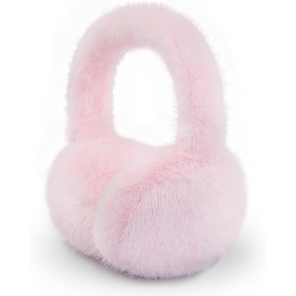 Faux fur ear warmers, plush and foldable, designed for maximum winter warmth.