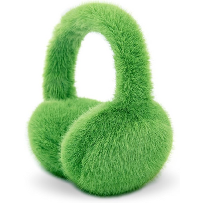 Soft, fluffy faux fur ear warmers for men, foldable for convenience.