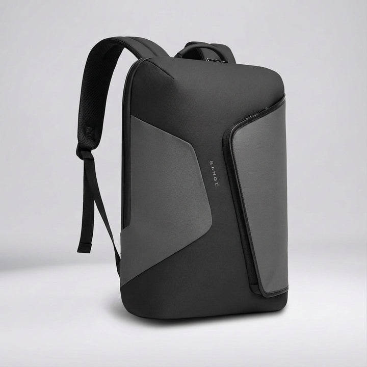 Unisex professional using FluxPack waterproof business backpack, perfect for daily commute & travel.