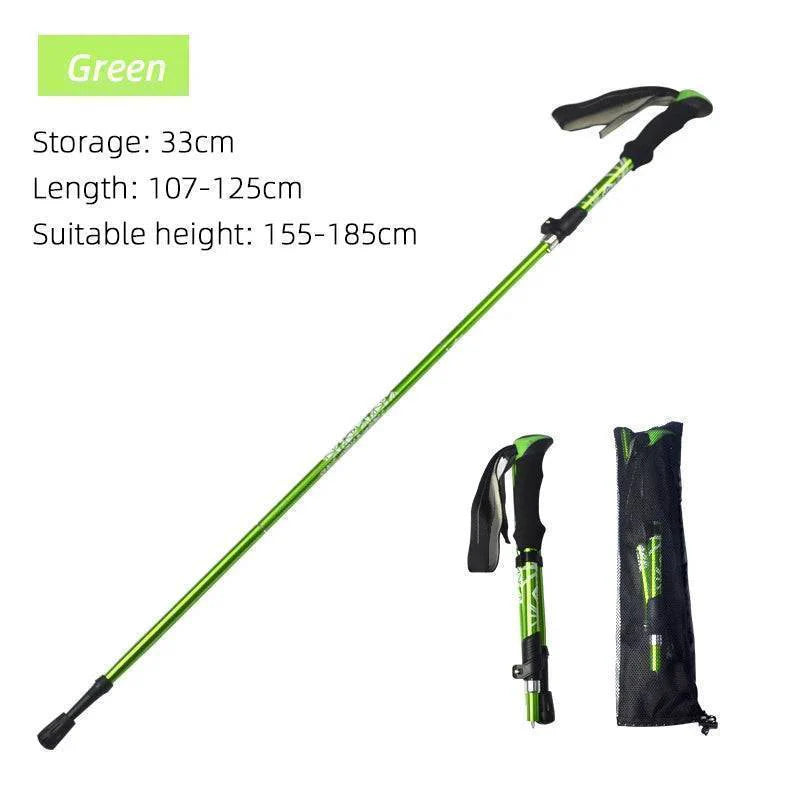 Durable 5-section foldable trekking pole, essential equipment for any outdoor enthusiast