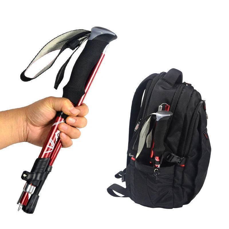 Adjustable walking stick, 5-section design, ideal for trekking, camping and nordic walking