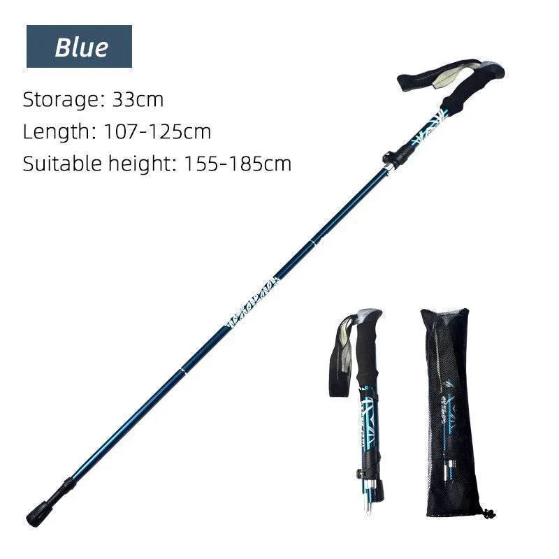 Adjustable 5-section trekking pole for nordic walking, hiking, and outdoor adventures