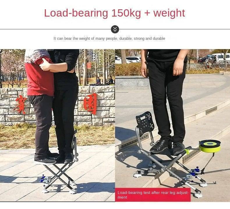 Outdoor gear fishing recliner chair, designed for comfort during long hours by the water.