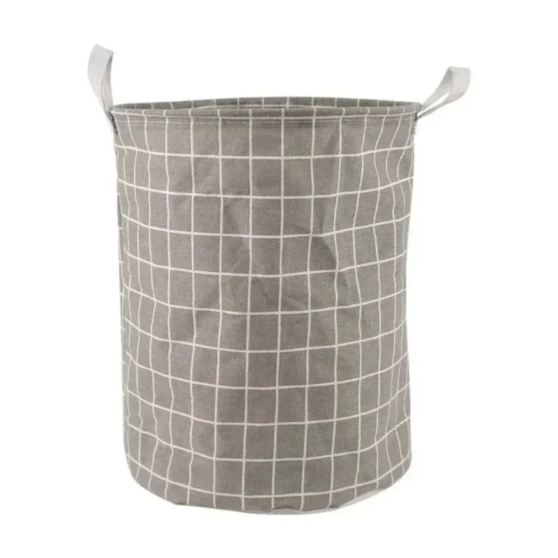 Versatile Liora foldable laundry basket & storage bin, cotton linen, waterproof, space-saving, BOGO offer.