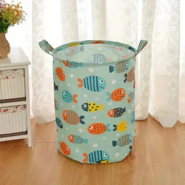 Unisex foldable storage bin & laundry basket for efficient home organization. Cotton linen, BOGO offer.