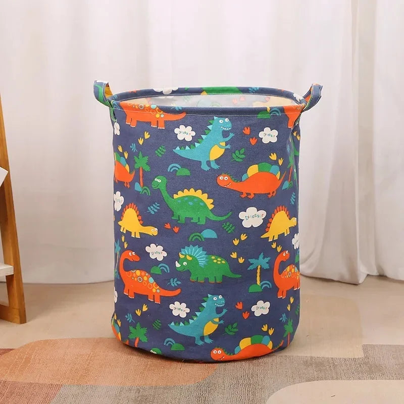 Liora foldable cotton linen storage bin, ideal for laundry, toys, or general household organization. Space-saving.