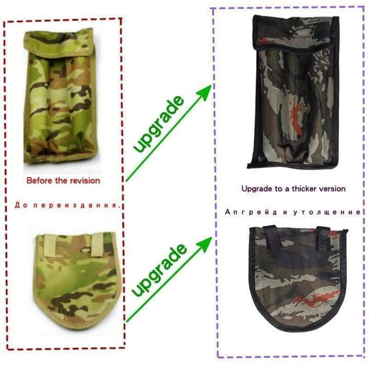 Heavy-duty tactical spade, black, foldable for easy transport during outdoor adventures.