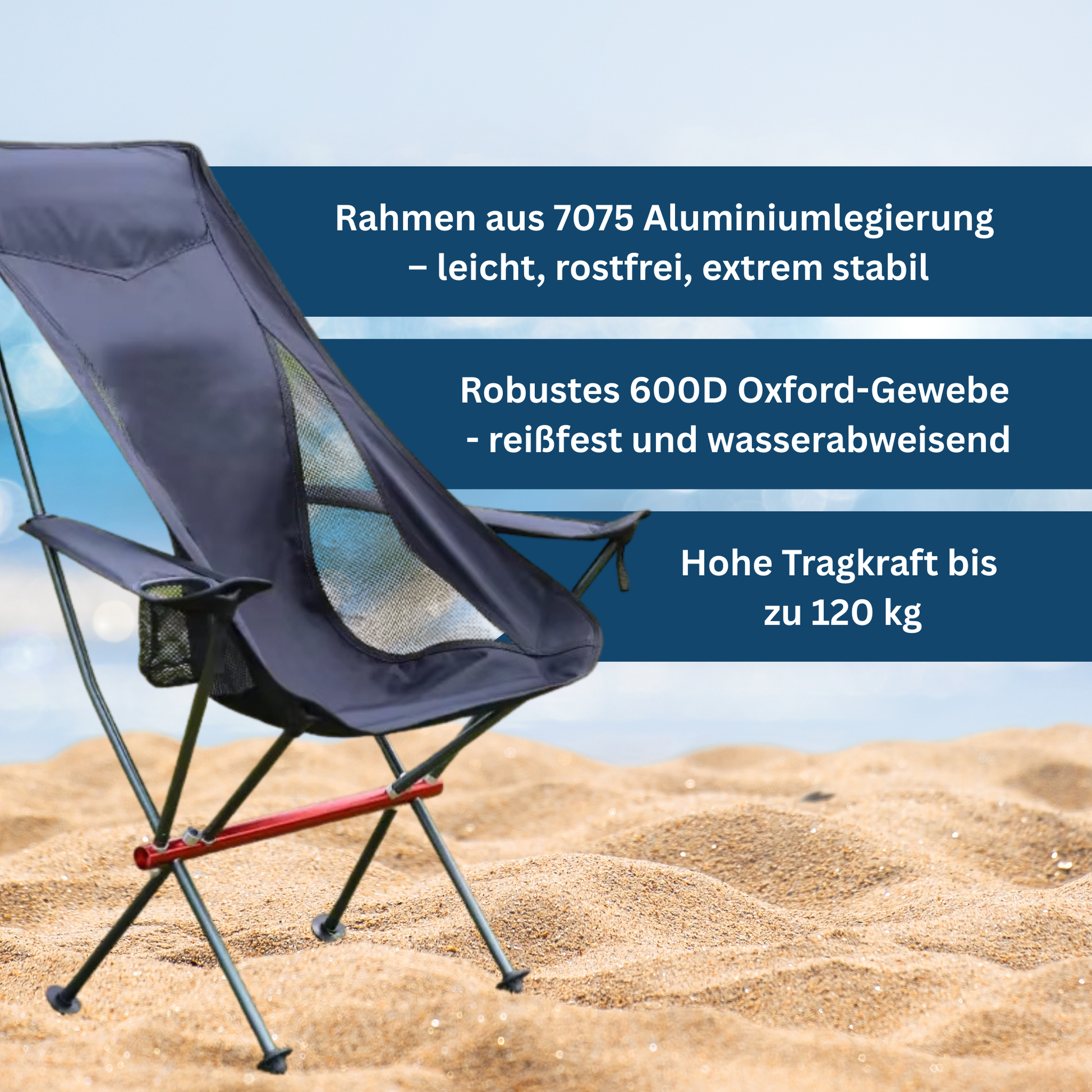 Lightweight green unisex camping chair, includes shoulder strap carry bag, for easy transport.