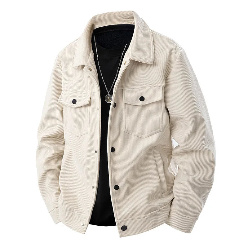 Forest green unisex ribbed jacket, ideal for everyday comfort & versatile layering. Cozy casual outerwear.