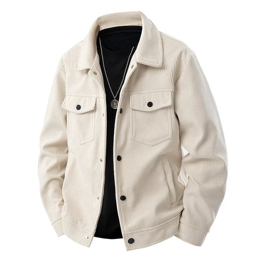Forest green unisex ribbed jacket, ideal for everyday comfort & versatile layering. Cozy casual outerwear.