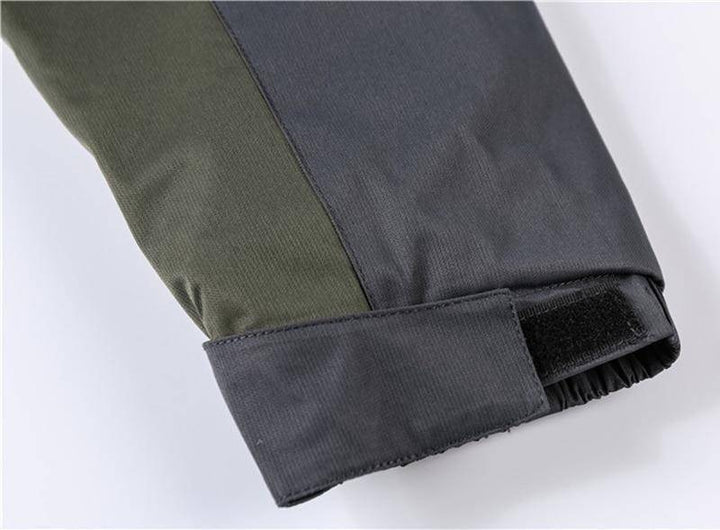 Back view of men's large size waterproof parka coat with hood, perfect for cold weather