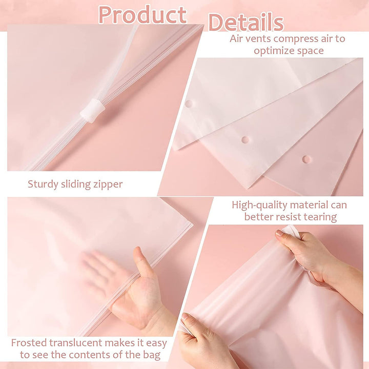 A set of 20 frosted zipper bags, perfect for versatile storage, travel, and home use.