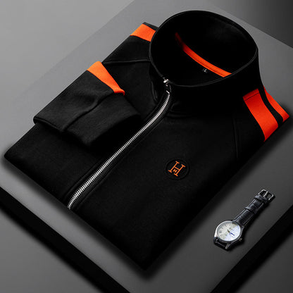 Close-up of fabric texture on comfortable men's Riviera track suit, designed for durable sportswear.