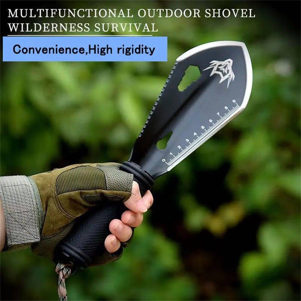 Durable garden tool: stainless steel survival shovel with knife & integrated hex wrench
