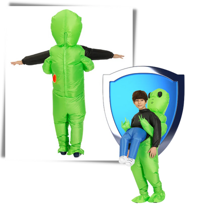 Unisex inflatable alien abduction costume bringing funny, unique Halloween party fun. Great for all ages.