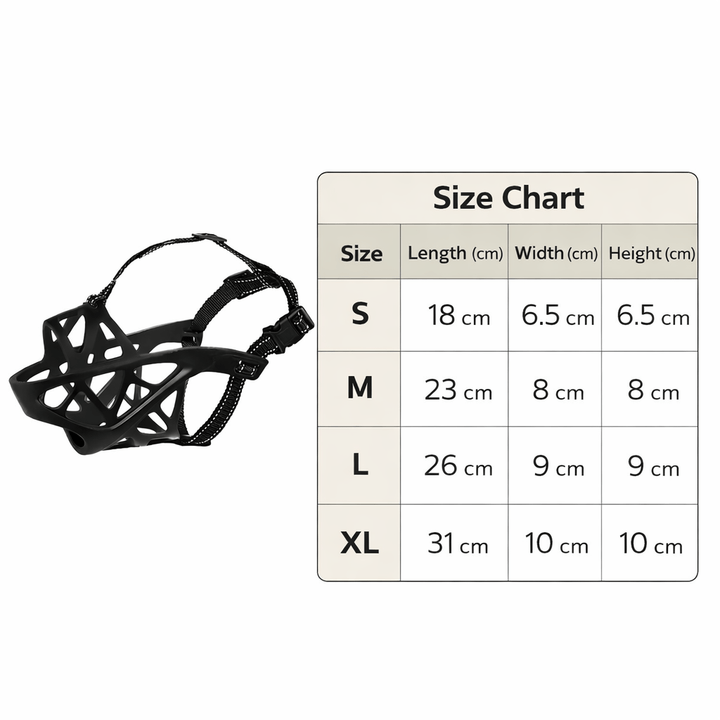 Lightweight dog muzzle for effective pet training & safety, ensuring no biting or barking, comfortable fit.