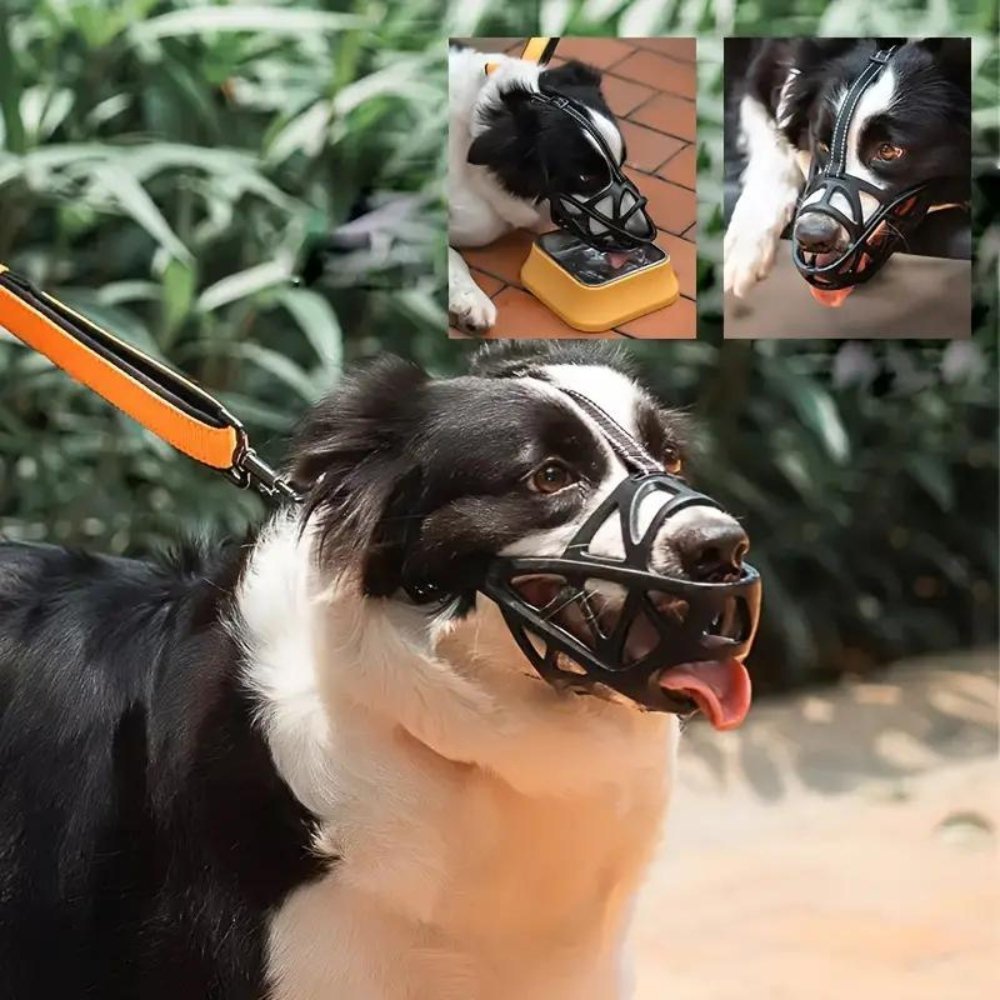 Soft, breathable dog muzzle for gentle training & safety. Prevents barking & biting, comfortable for pets.