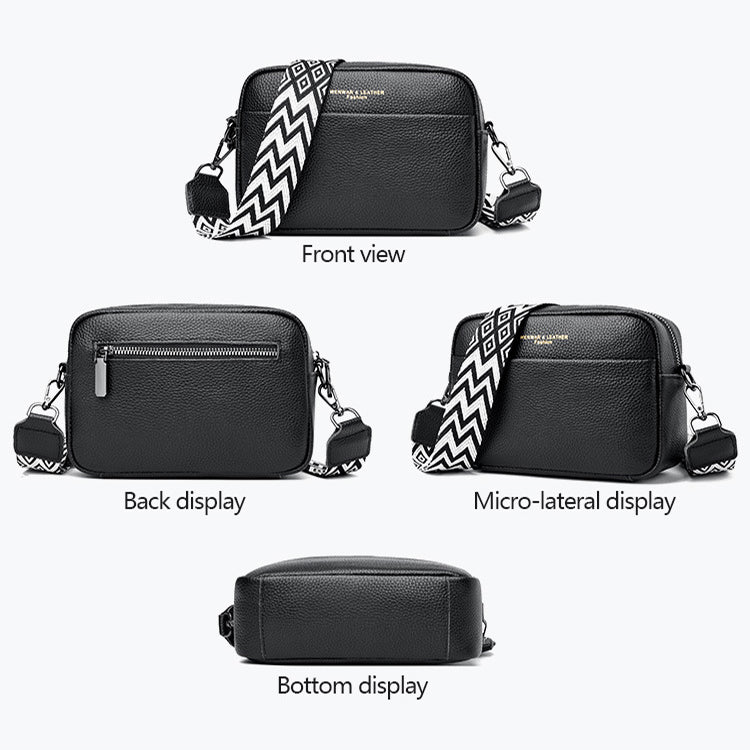 Elegant women's genuine leather fashion bag complementing a stylish everyday outfit.