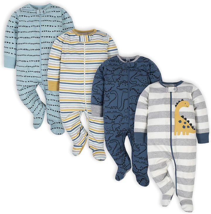 Comfy boys' footed sleepsuit, cute design & soft fabric. Essential baby pajamas for peaceful infant sleep.