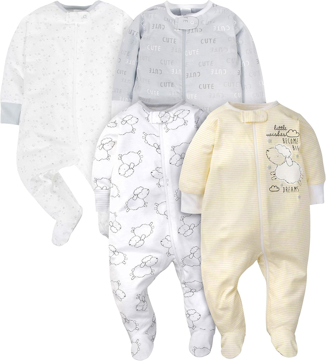 Cozy baby boy sleepsuit with playful animal design. Footed pajamas for warm, comfortable infant sleep.