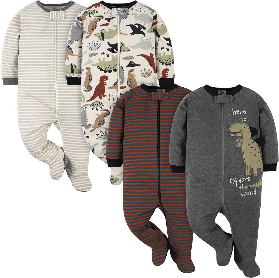 Adorable boys' footed sleepsuit, super soft fabric, ensures cozy baby sleep. Perfect baby boy gift.