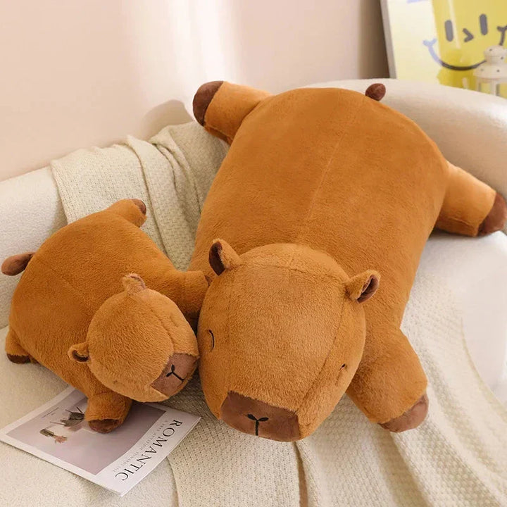 Velvety soft giant capybara plush, an ideal cuddly animal toy for comfort & hugs.