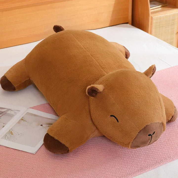 Fluffy giant capybara plush, a relaxing soft toy buddy perfect for unwinding.