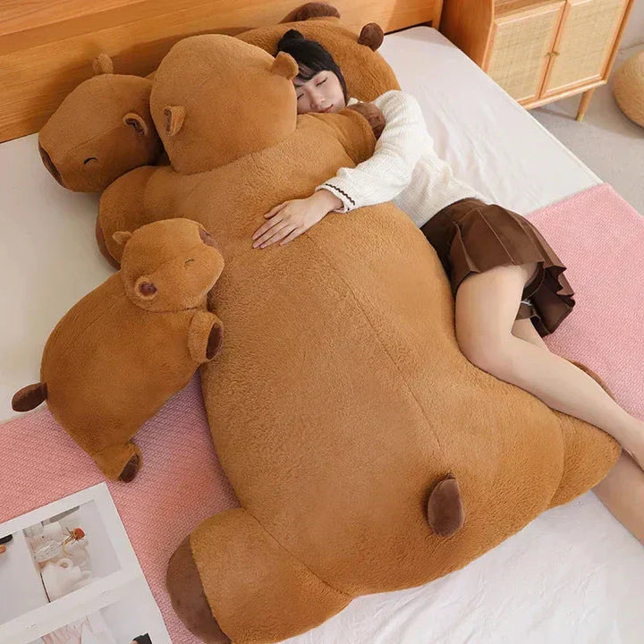 Unique giant capybara stuffed animal, a soft, lovable comfort & snuggle toy.