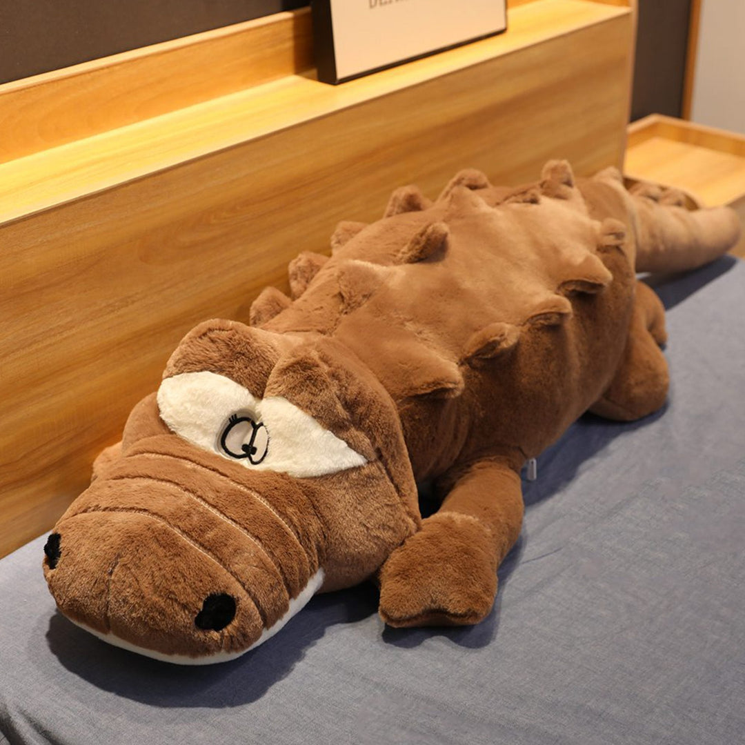 Hypoallergenic giant crocodile stuffed animal, plush comfort toy for snuggles. Ideal gift idea for all ages.