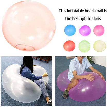Three vibrant Giant Jelly Balloon Balls for active play. Large, durable kids' outdoor & pool toys, perfect for summer.