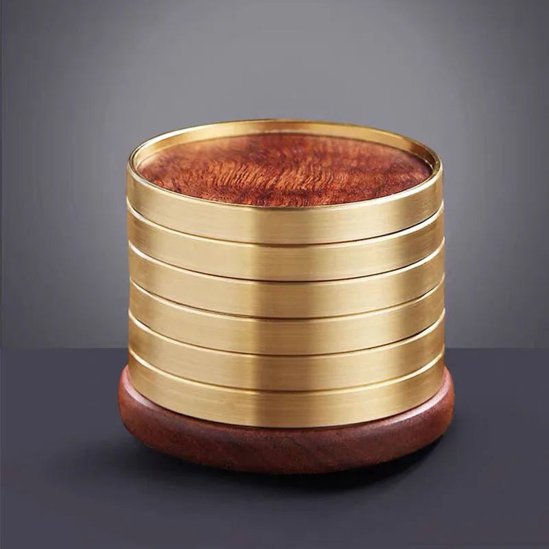 Ginkgo leaf engraved wood coaster set for protecting furniture. Ideal luxury home decor or thoughtful gift.