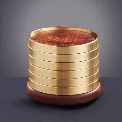 Ginkgo leaf engraved wood coaster set for protecting furniture. Ideal luxury home decor or thoughtful gift.
