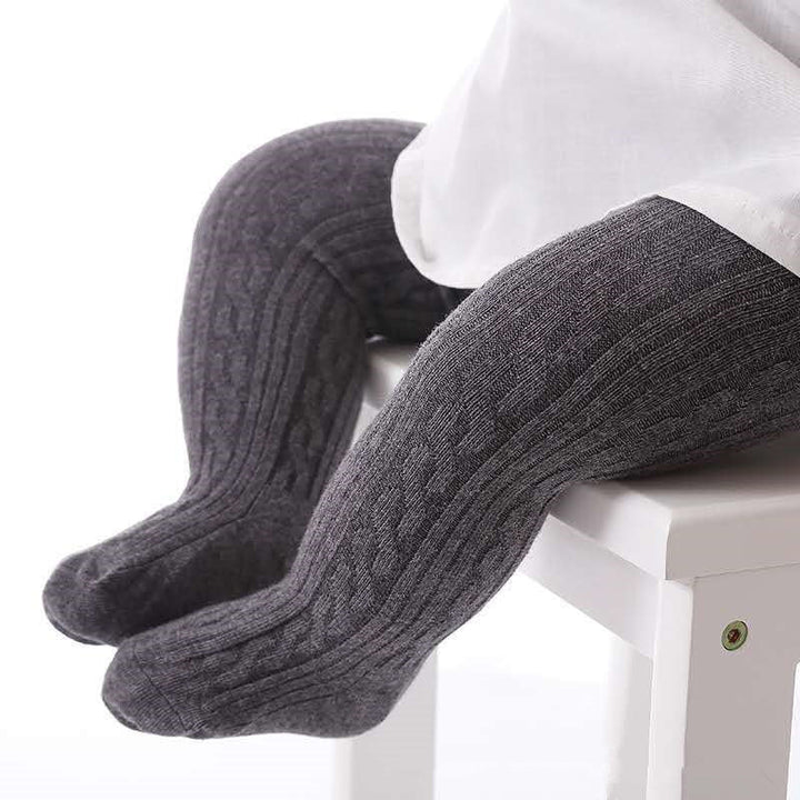 Soft cotton knit tights for girls, offering everyday comfort & style for toddlers and kids.