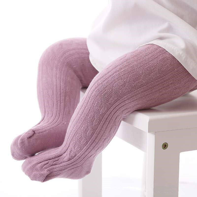 Cozy cotton knit tights for girls. Soft, comfortable, and stylish leggings for everyday kids' wear.