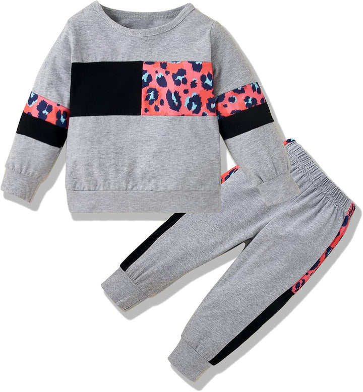 Comfy girls' sweater pants set, ideal for cozy children's winter wear.