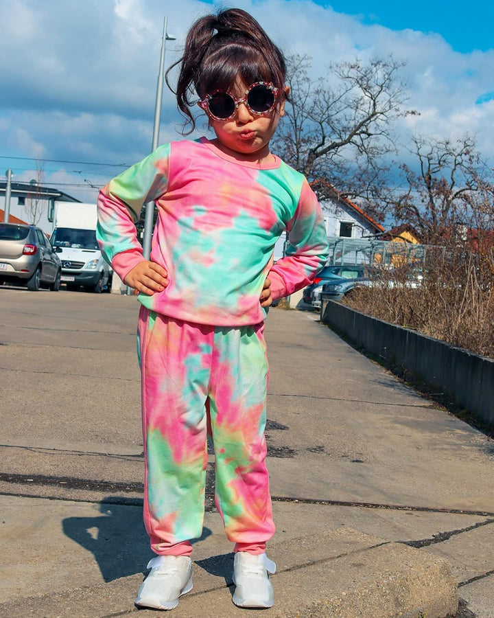 Baby girl's warm playwear outfit: comfy sweater and durable pants.