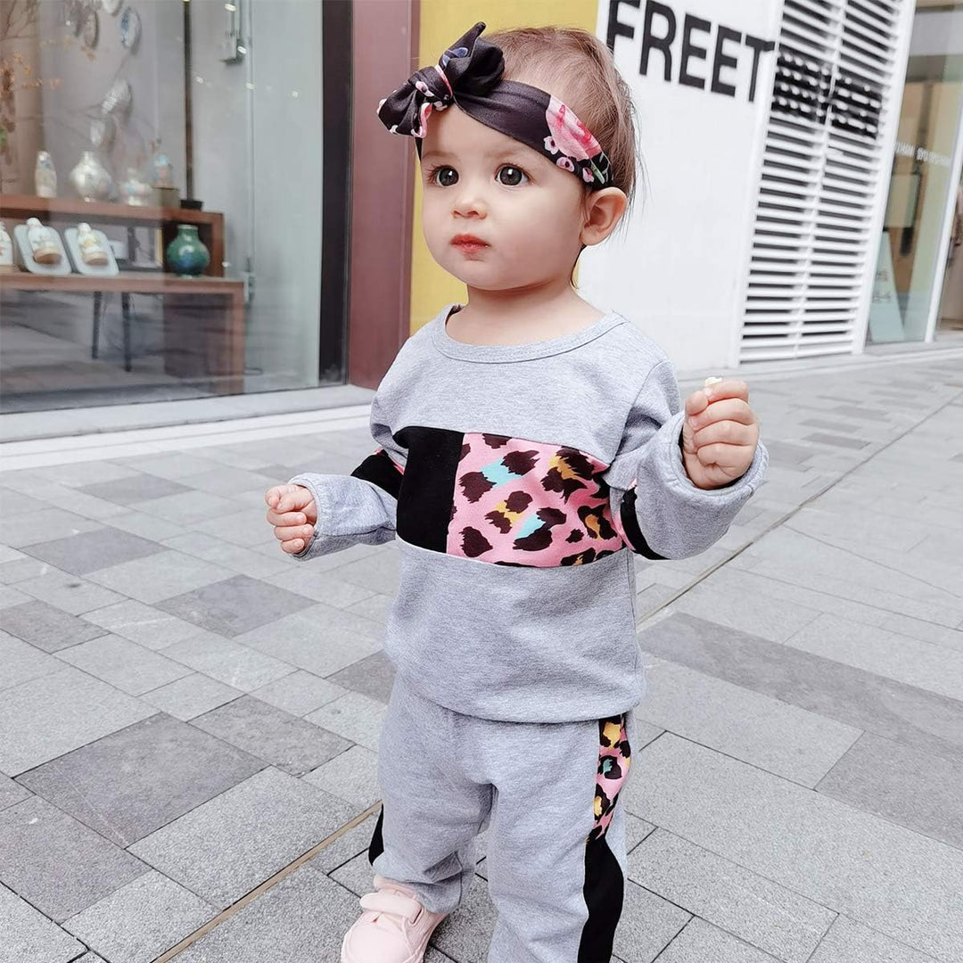 Girls' winter essential: warm sweater & versatile pants set for any activity.
