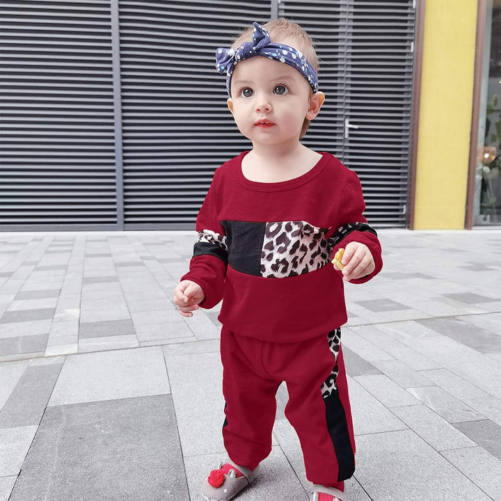 Stylish girls' clothing: warm sweater & pants set for a fashionable winter.