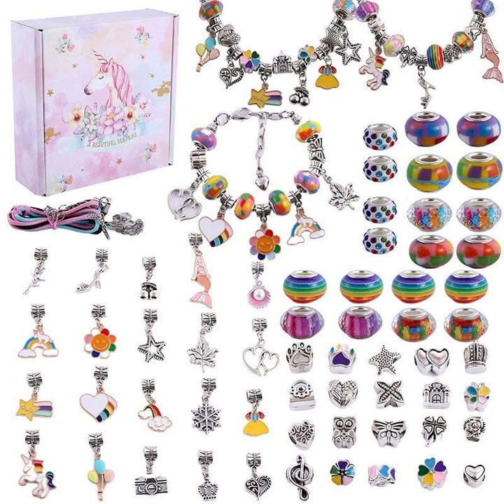 Sparkling charm bracelet kit for young girls. Perfect for creative expression and hands-on fun.