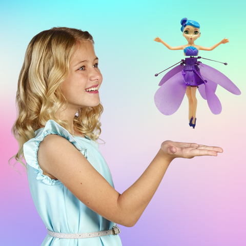 Magical flying princess doll drone, an interactive gesture control toy for girls. Rechargeable kids gift.