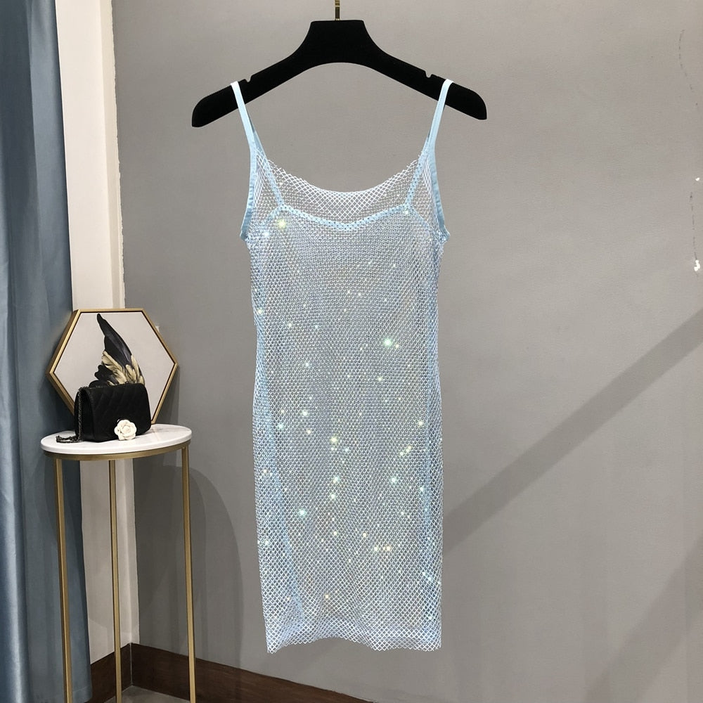 Women's sparkling mini dress, a chic cocktail dress for parties & night outs.